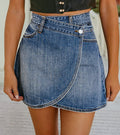 High Waisted Denim Mini Skirt